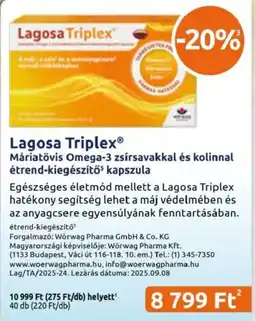Benu Gyógyszertárak Lagosa Triplex ajánlat