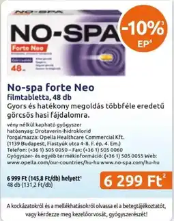 Benu Gyógyszertárak No-spa forte neo ajánlat