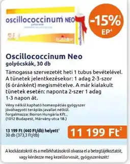 Benu Gyógyszertárak Oscillococcinum Neo ajánlat