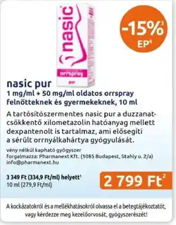 Benu Gyógyszertárak Nasic pur ajánlat