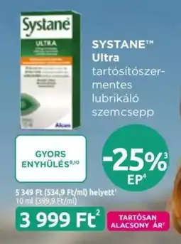 Benu Gyógyszertárak Systane ultra ajánlat