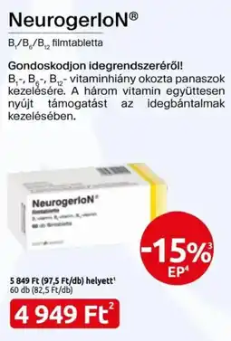Benu Gyógyszertárak NeurogerloN B1/B6/B12 filmtabletta ajánlat
