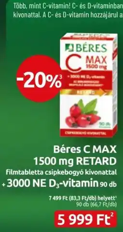 Benu Gyógyszertárak Béres c max ajánlat