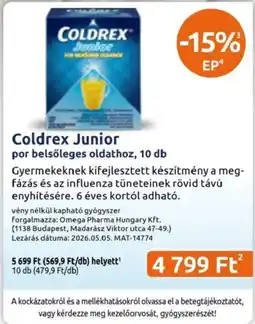 Benu Gyógyszertárak Coldrex junior ajánlat