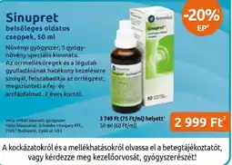 Benu Gyógyszertárak Sinupret ajánlat