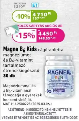 Kulcs Patika Magne B6 Kids rágótabletta ajánlat