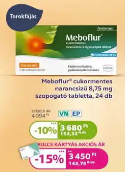 Kulcs Patika Meboflur cukormentes szopogató tabletta ajánlat