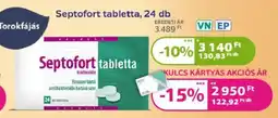 Kulcs Patika Septofort tabletta ajánlat