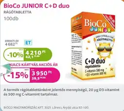 Kulcs Patika BioCo junior c+d duo ajánlat