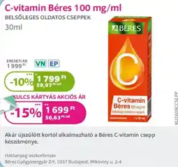 Kulcs Patika Béres c-vitamin ajánlat