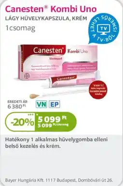 Kulcs Patika Canesten Kombi Uno ajánlat