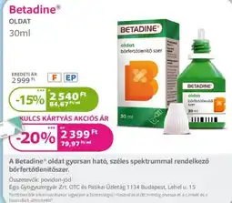 Kulcs Patika Betadine oldat ajánlat