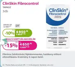 Kulcs Patika ClinSkin Fibrocontrol tapasz ajánlat