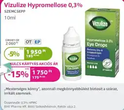 Kulcs Patika Vizulize Hypromelllose 0,3% szemcsepp ajánlat