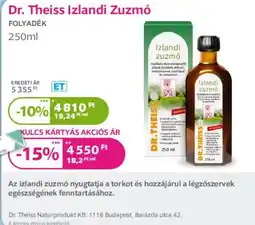 Kulcs Patika Dr. Theiss izlandi zuzmó ajánlat