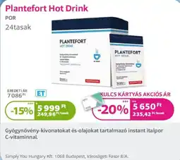 Kulcs Patika PlanteFort hot drink ajánlat