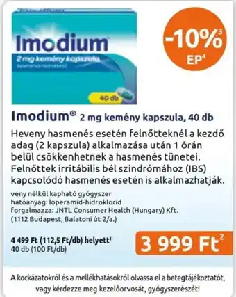 Imodium 2 mg kemény kapszula