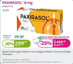 Kulcs Patika paxirasol ajánlat