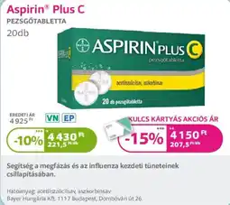 Kulcs Patika Aspirin plus c ajánlat