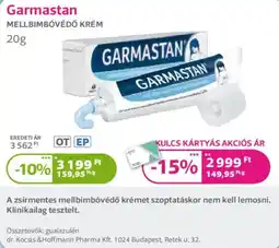 Kulcs Patika Garmastan mellbimbóvédő krém ajánlat