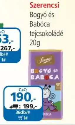 ÁRKLUB Szerencsi Bogyó és Babóca tejcsokoládé ajánlat