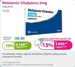 Kulcs Patika Melatonin Vitabalans ajánlat