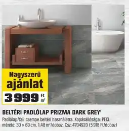 OBI Beltéri padlólap prizma dark grey ajánlat