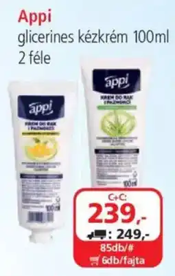 ÁRKLUB Appi glicerines kézkrém ajánlat
