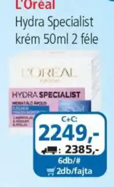 ÁRKLUB L'oreal hydra specialist krém ajánlat