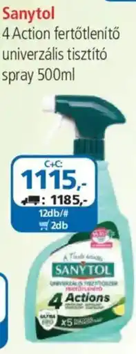 ÁRKLUB Sanytol 4 action fertoltenito univerzalis tisztito spray ajánlat