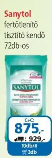 ÁRKLUB Sanytol fertőtlenítő tisztító kendő ajánlat