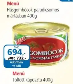 ÁRKLUB Menü Húsgombócok paradicsomos mártásban ajánlat