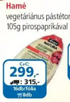 ÁRKLUB Hamé vegetáriánus pástétom ajánlat