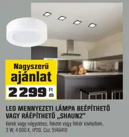 OBI Led mennyezeti lámpa beépíthető vagy ráépíthető "shaun2" ajánlat