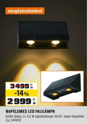 Napelemes led falilampa
