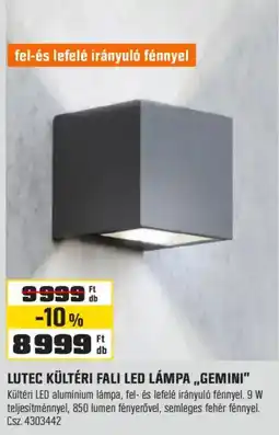 OBI Lutec kültéri fali led lámpa „gemini” ajánlat