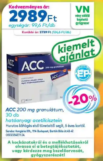 Acc 200 mg granulatum