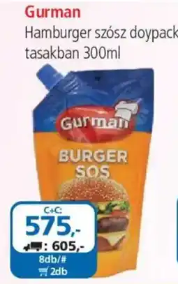 ÁRKLUB Gurman hamburger sos ajánlat
