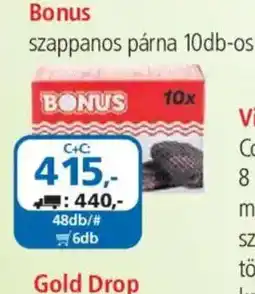 ÁRKLUB Gold Drop szappanos párná ajánlat