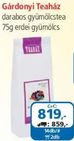 ÁRKLUB Gárdonyi Teaház darabos gyümölcstea ajánlat