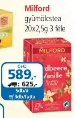 ÁRKLUB Milford gyümölcs tea ajánlat