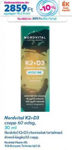 Gyöngy Patikák Nordvital k2+d3 vitamin csepp ajánlat