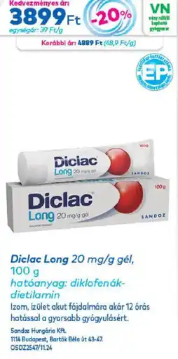Gyöngy Patikák Diclac long ajánlat