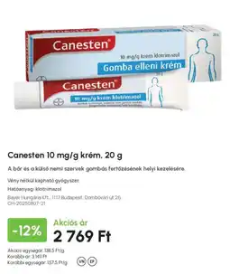 Alma Gyógyszertárak Canesten krém ajánlat