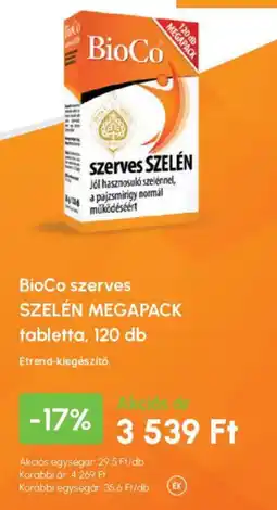 Alma Gyógyszertárak BioCo szerves szelén ajánlat