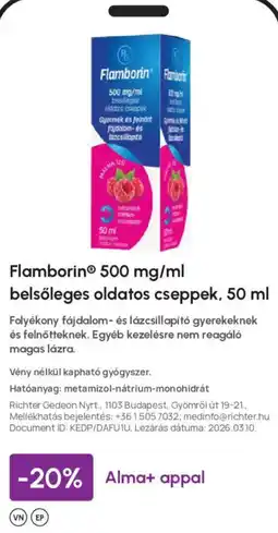 Alma Gyógyszertárak Flamborin belsőleges oldatos cseppek ajánlat