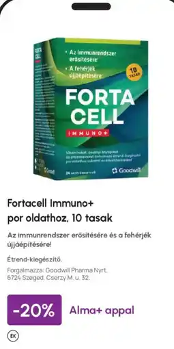 Alma Gyógyszertárak Fortacell Immuno+ ajánlat