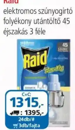 ÁRKLUB Raid elektromos szúnyogirtó folyékony utántöltő ajánlat