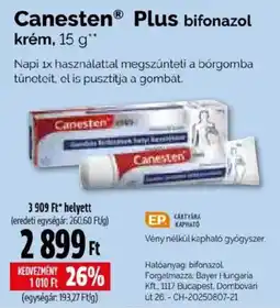 Pingvin Patika Canesten Plus krém ajánlat