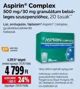 Pingvin Patika aspirin complex ajánlat